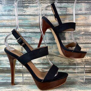 Diba London Platform Sandal Size 7M Tizzy Black Slingback Open Toe Stiletto Heel
